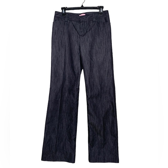 Lilly Pulitzer Navy Blue Wide Leg Trouser Jeans Career Casual Sz 4 - Picture 1 of 6